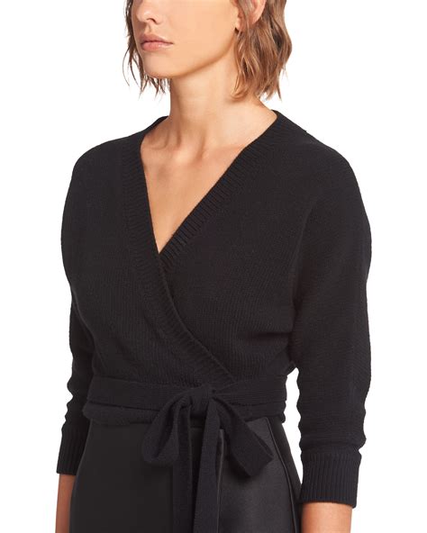 prada lurex knit dress|prada cashmere cardigan.